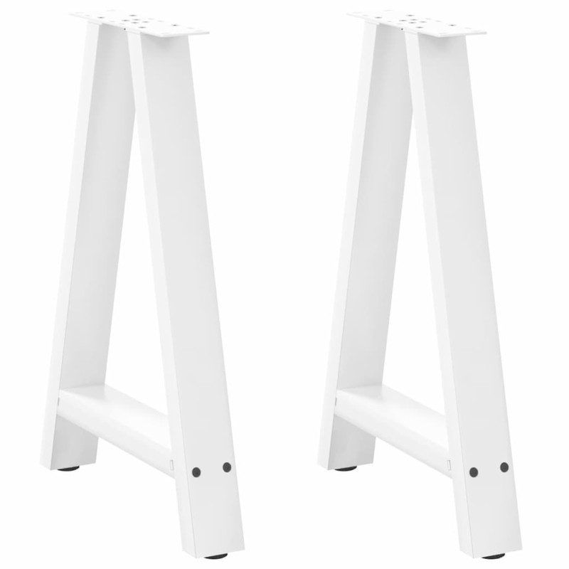 Pieds de table à manger en forme de A, 2 pièces, blanc, 50 x (72-73) cm, acier 