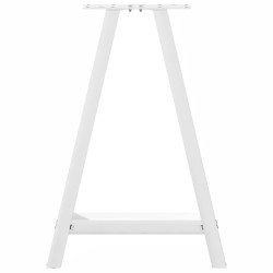 Pieds de table à manger en forme de A, 2 pièces, blanc, 50 x (72-73) cm, acier 