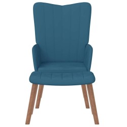 Chaise de relaxation avec repose-pied Bleu Velours 