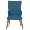 Chaise de relaxation avec repose-pied Bleu Velours 