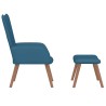 Chaise de relaxation avec repose-pied Bleu Velours 
