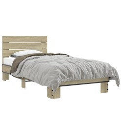 Cadre de lit sans matelas chêne sonoma 90x190 cm 