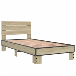 Cadre de lit sans matelas chêne sonoma 90x190 cm 