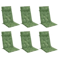 Coussins de chaise à dossier haut lot de 6 modèle de feuille 