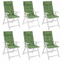 Coussins de chaise à dossier haut lot de 6 modèle de feuille 