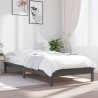 Cadre de lit sans matelas gris 100x200 cm bois massif 