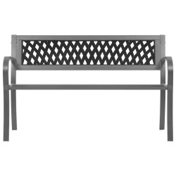 Banc de jardin Noir 120 cm Acier 