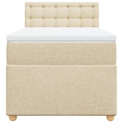 Sommier à lattes de lit avec matelas Crème 90x200 cm Tissu 