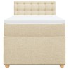 Sommier à lattes de lit avec matelas Crème 90x200 cm Tissu 