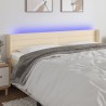 Tête de lit à LED Crème 163x16x78/88 cm Tissu 