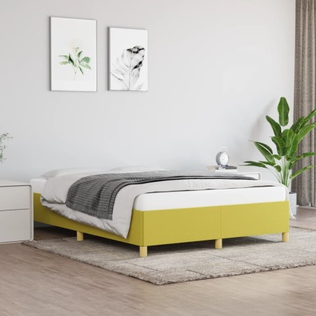 Cadre de lit sans matelas vert 140x190 cm tissu 