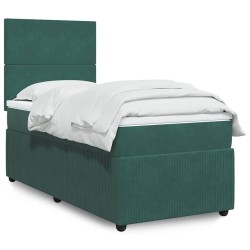 Sommier à lattes de lit avec matelas Vert foncé 100x200 cm 