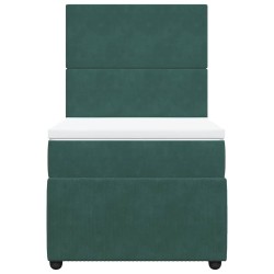 Sommier à lattes de lit avec matelas Vert foncé 100x200 cm 