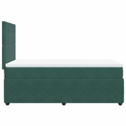 Sommier à lattes de lit avec matelas Vert foncé 100x200 cm 