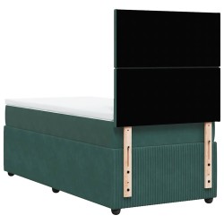 Sommier à lattes de lit avec matelas Vert foncé 100x200 cm 