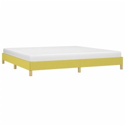 Cadre de lit sans matelas vert 200x200 cm tissu 