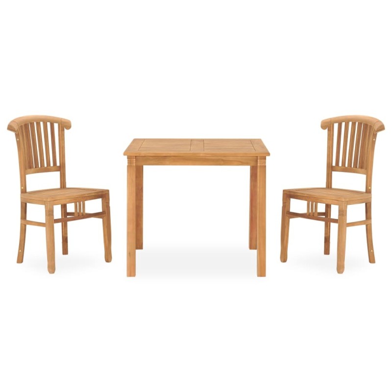 Ensemble à manger de jardin 3 pcs bois de teck solide Ensemble à manger de jardin 3 pcs bois de teck solide