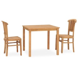Ensemble à manger de jardin 3 pcs bois de teck solide 