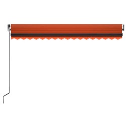 Auvent manuel rétractable avec LED 450x350 cm Orange et marron 