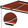 Auvent manuel rétractable avec LED 450x350 cm Orange et marron 