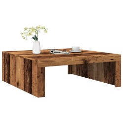 Table basse vieux bois 100x100x35 cm bois d'ingénierie 