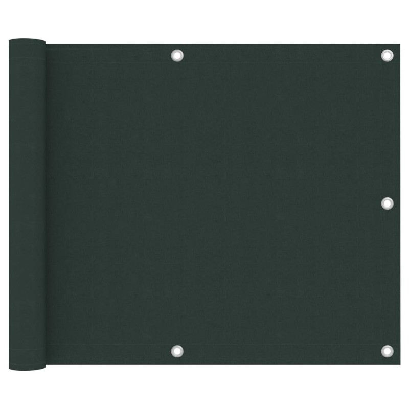 Écran de balcon Vert foncé 75x600 cm Tissu Oxford Écran de balcon Vert foncé 75x600 cm Tissu Oxford