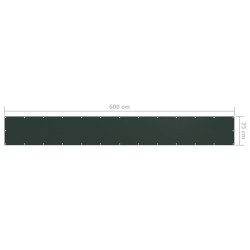 Écran de balcon Vert foncé 75x600 cm Tissu Oxford 