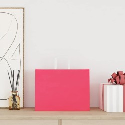 Sacs en papier 250 pcs avec poignées rose 32x17x25 cm 
