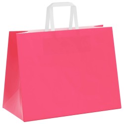 Sacs en papier 250 pcs avec poignées rose 32x17x25 cm 