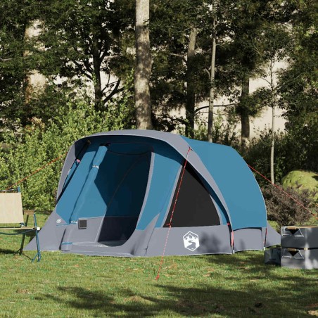 Tente de camping de cabine 4 personnes bleu imperméable 
