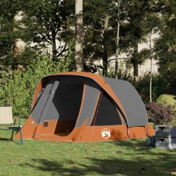 Tente de camping de cabine 4 personnes gris orange imperméable 