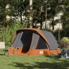 Tente de camping de cabine 4 personnes gris orange imperméable 