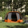 Tente de camping de cabine 4 personnes gris orange imperméable 