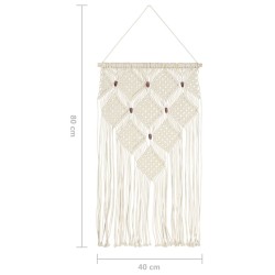 Cintre mural en macramé 40x80 cm Coton 