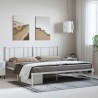 Cadre de lit métal sans matelas et tête de lit blanc 183x213 cm 