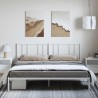 Cadre de lit métal sans matelas et tête de lit blanc 183x213 cm 