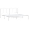 Cadre de lit métal sans matelas et tête de lit blanc 183x213 cm 