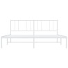 Cadre de lit métal sans matelas et tête de lit blanc 183x213 cm 