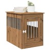 Meuble de cage pour chiens chêne artisanal 55x80x68 cm 