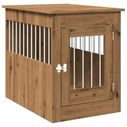 Meuble de cage pour chiens chêne artisanal 55x80x68 cm 