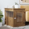 Meuble de cage pour chiens chêne artisanal 55x80x68 cm 