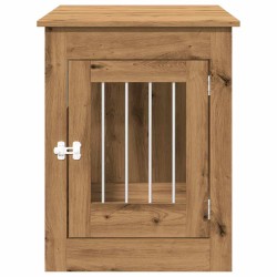 Meuble de cage pour chiens chêne artisanal 55x80x68 cm 