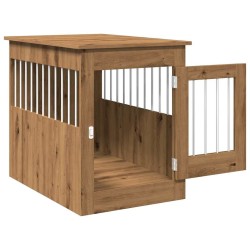 Meuble de cage pour chiens chêne artisanal 55x80x68 cm 