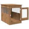 Meuble de cage pour chiens chêne artisanal 55x80x68 cm 