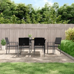 Ensemble à manger de jardin 7 pcs résine tressée acier 