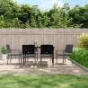 Ensemble à manger de jardin 7 pcs résine tressée acier 