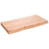 Dessus de table marron clair bois chêne massif traité 