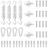 Jeu d'accessoires de voile d'ombrage 12 pcs Acier inoxydable 