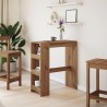 Table de bar avec étagères chêne artisanal bois d'ingénierie 