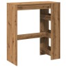 Table de bar avec étagères chêne artisanal bois d'ingénierie 
